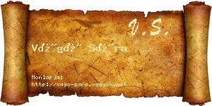 Vágó Sára névjegykártya
